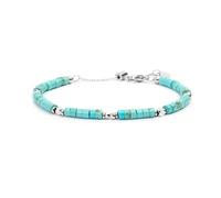 Bracciale unisex Marlù in acciaio con pietre a rondelle colore turchese 18BR193-T