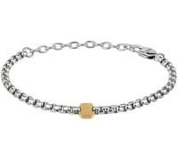 BREIL - Bracciale da Uomo Collezione KALEIDO TJ2993 - Gioielli Uomo - Bracciale Uomo con Catena e Piccolo Esagono in Acciaio, Silver e IP Gold - 22 cm