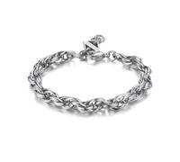 BRACCIALE UOMO ACCIAIO MAGLIA FORZATINA INTRECCIATA S'AGAPO RIPPLE SRP32 (1983)