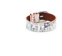 Bracciale Uomo ALV By Alviero Martini ALV0040 Pelle Bianco Marrone Acciaio