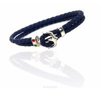bracciale uomo ancora argento 925 e vera pelle italiana linea nautica garanzia
