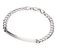 Bracciale uomo argento sterling 925 catena grumetta piastra regalo gioielli rodi