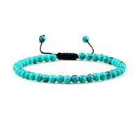 Bracciale Uomo, Bracciale Di Cristallo Regolabile Braccialetti Di Pietra Turchese Verde Braccialetti Di Chakra Bracciale Dell'Amicizia Gioielli Con Ciondoli Bracciale Di Perline Per Donne E Ragazze