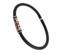 Bracciale uomo caucciù con bandiera sarda 4 quattro mori centrale in argento