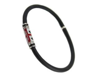 Bracciale uomo caucciù con bandiera sarda 4 quattro mori centrale in argento