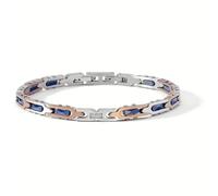 Bracciale Uomo Comete UBR1287 in acciaio Silver e Blu e Diamanti