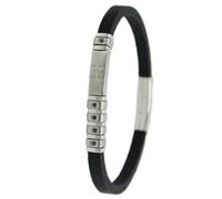 Bracciale uomo con quattro mori bandiera sarda in gomma acciaio con zirconi neri