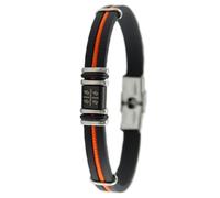 Bracciale uomo con quattro mori bandiera sarda in gomma acciaio cordino arancio