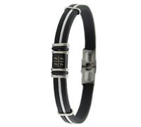 Bracciale uomo con quattro mori bandiera sarda in gomma acciaio cordino bianco