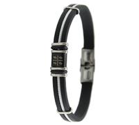 Bracciale uomo con quattro mori bandiera sarda in gomma acciaio cordino bianco