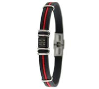 Bracciale uomo con quattro mori bandiera sarda in gomma acciaio e cordino rosso