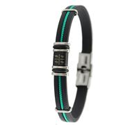 Bracciale uomo con quattro mori bandiera sarda in gomma acciaio e cordino verde