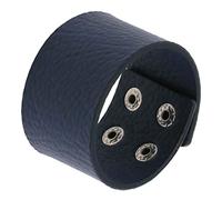 Bracciale Uomo Cuoio,Braccialetto Da Polso Largo In Pelle Semplice E Personalizzato Intrecciato A Mano, Braccialetti Regolabili In Pelle Con Anello Alla Moda, Per Uomo E Donna, Blu Scuro