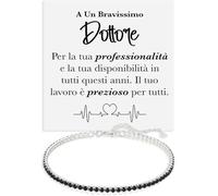 Bracciale Uomo Dottore Argento Sterling 925 Compleanno Idee Regali per lui, Bracciali Medico Tennis oro Idea Regalo Natale - Cofanetto con DEDICA incluso (Dottore)