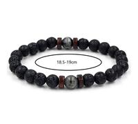 Bracciale Uomo elastico regolabile sfera lava pietre braccialetto donna unisex
