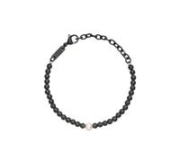 Breil, Collezione Hazard, Bracciale da Uomo in Ematite, Con Perla Naturale di Acqua Dolce, Chiusura a Moschettone, Lunghezza Regolabile