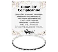 Bracciale Uomo Idea Regalo Compleanno 30 anni Argento Sterling 925 modello Tennis Regalo per lui Festa Evento speciale, Bracciali Compleanni Natale - Cofanetto con DEDICA incluso (30 Anni - M1)