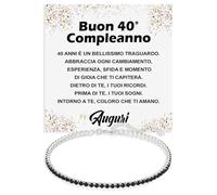 Bracciale Uomo Idea Regalo Compleanno 40 anni Argento Sterling 925 modello Tennis Regalo per lui Festa Evento speciale, Bracciali Compleanni Natale - Cofanetto con DEDICA incluso (40 Anni - M1)