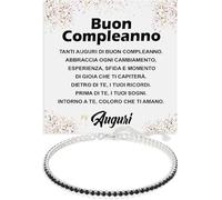Bracciale Uomo Idea Regalo Compleanno Argento Sterling 925 modello Tennis Regalo per lui Festa Evento speciale, Bracciali Compleanni Natale - Cofanetto con DEDICA incluso (Buon Compleanno - M1)
