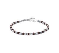 BRACCIALE UOMO IN ACCIAIO CON ELEMENTI SILVER E PIETRE OCCHIO DI TIGRE