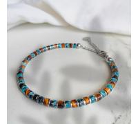 Bracciale Uomo in Acciaio Diaspro Verde Occhio di Tigre Braccialetto Pietre Dure