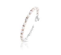 Bracciale Uomo in Argento 925% con finiture rosè, agata e diamante nero carat...
