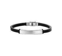 BRACCIALE UOMO IN CUOIO CON PIASTRA IN ACCIAIO