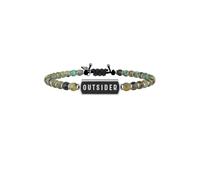 Bracciale Uomo KIDULT PHILOSOPHY 731403 Acciaio Silver Verde OUTSIDER F.P.