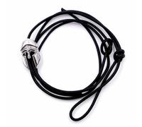 Bracciale Uomo Laccio Cerato Nero cm 50 con Ciondolo Elmo Spartano in Argento