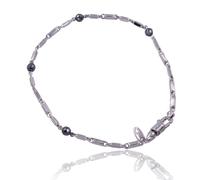 Bracciale Uomo LORENZ JEWELS LZ034 Argento 925% Pietre Nere