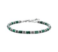 Bracciale Uomo Luca Barra BA1748 In Acciaio Con Pietre Verdi E Grigie