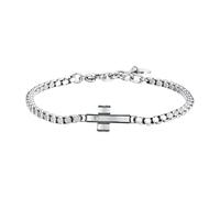 Bracciale Uomo Luca Barra BA1789 In Acciaio Con Croce E Zircone