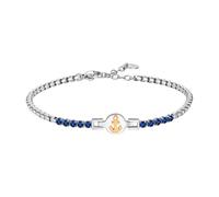 Bracciale Uomo Luca Barra BA1912 In Acciaio Con Ancora E Zirconi Blu