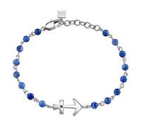 Bracciale Uomo Morellato Nobile SAKB09 Acciaio + Cristalli Blu con Ancora
