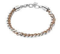 Bracciale Uomo Morellato Versilia SAHB04 Acciaio Silver e Oro Rosa + Moschettone