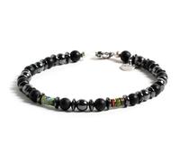 Bracciale Uomo Onice Nero Diaspro Colorato Ematite Acciaio | Jax Light Desja®