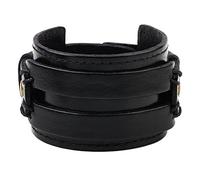 Bracciale Uomo Pelle,Bracciale In Pelle Antica Marrone per Uomo Stile Retrò Steampunk con Cintura Larga Braccialetti Anni '80 Tema Retrò Gotico Punk Rock Unisex Gioielli Fatti A Mano Mar
