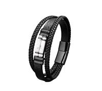 Bracciale Uomo Pelle,Bracciale In Pelle Di Alta Qualità per Uomo Con Perline Di Pietra Naturale Braccialetti Classici Fatti A Mano Bracciale Intrecciato Braccialetto Punk Regalo per Ragazzi Ac