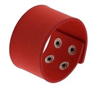 Bracciale Uomo Pelle,Braccialetto Da Polso Largo In Pelle Semplice E Personalizzato Intrecciato A Mano, Braccialetti Regolabili In Pelle Con Anello Alla Moda, Per Uomo E Donna, Rosso