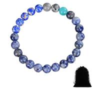 Bracciale uomo pietre naturale con schema di colori della terra, Bracciale in avventurina blu, unisex braccialetto regolabile per meditazione yoga, regalo di gioielli di guarigione spirituale