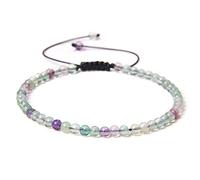 Bracciale Uomo Pietre Naturali, Braccialetti Di Perline Di Cristallo Con Pietre Preziose Naturali, Braccialetti Di Meditazione Alla Moda In Fluorite, Braccialetti Intrecciati Regolabili Per Donne E