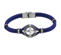 Bracciale Uomo Rosa dei Venti Bussola • Acciaio Inox 316L + Cordoncino Blu Regolabile • Bracciale Nautico/Idea Regalo Uomo bcc2372b