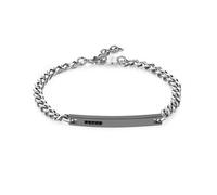 Bracciale Uomo S'Agapõ Acciaio Centrale Grigio Cristalli Nero SPD25