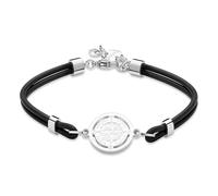 Bracciale Uomo S'Agapõ SRB17 Acciaio / Silicone Rebel Gomma Nera E Rosa Dei Vent