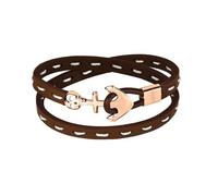 Bracciale Uomo Sector Bandy SZV19 Cuoio Acciaio Oro Rosa