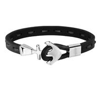 Bracciale Uomo Sector Bandy SZV20 Ancora Acciaio Cuoio Nero