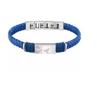 Bracciale Uomo Sector Bandy SZV66 Acciaio Fibra di Carbonio e Pelle Blu Sirena