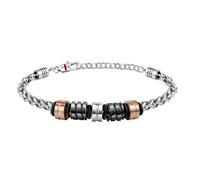 Bracciale Uomo Sector Ceramic SAFR16 Acciaio Nero Oro Rosa