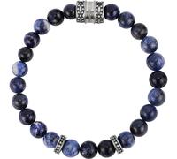 Bracciale Uomo Sector Rude SALV29 Elastico in Acciaio e Pietre Naturali Blu