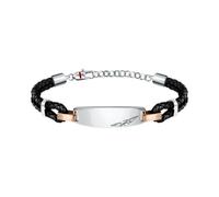 Bracciale SECTOR uomo Bandy pelle nera / acciaio Eagle SZV75